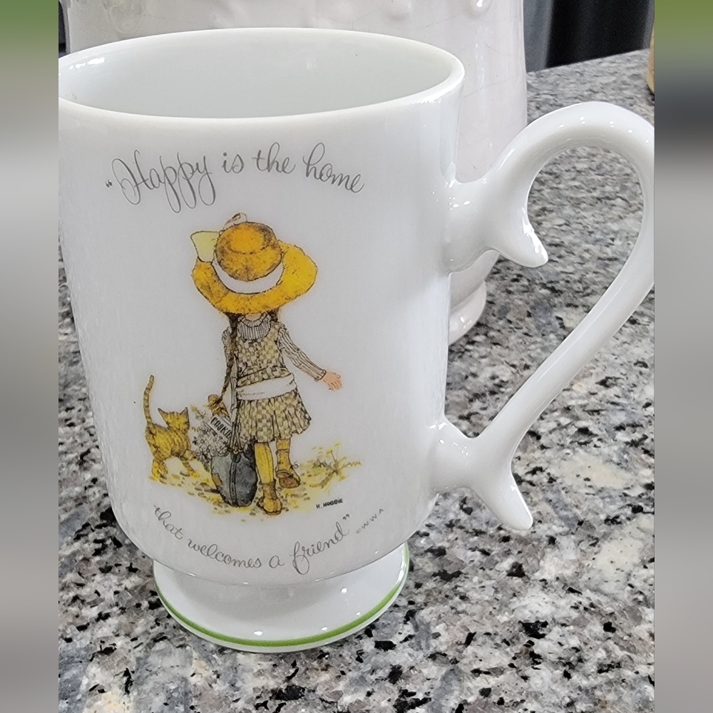 Holly Hobbie White Mug with Yellow Accents